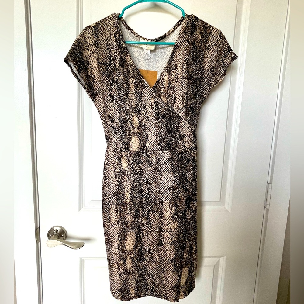 Enough About Me Snake Print via neck Dress